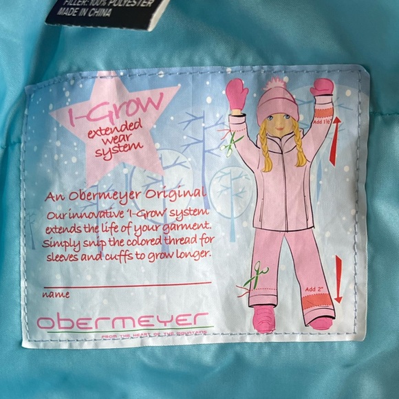 Obermeyer Purple Astro One-Piece Hooded Snowsuit || Kid's Size 5 - Picture 8 of 12